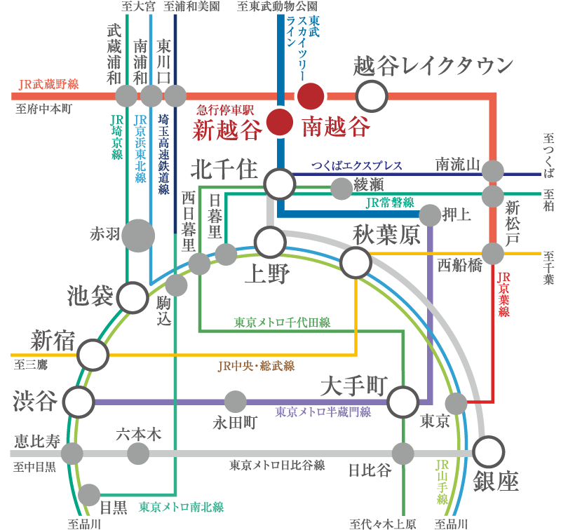 2駅2路線利用可。都心へスムーズ&ダイレクト。